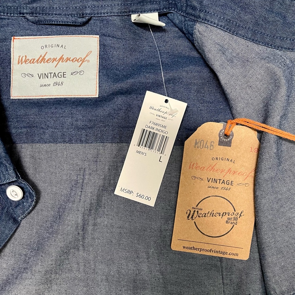 Weatherproof Vintage: LONG SLEEVE DENIM SHIRT IN DENIM - Picture 2 of 4